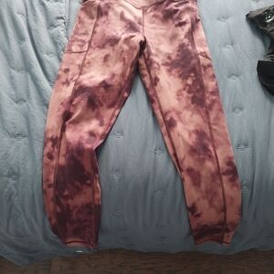 Victoria's Secret Maroon Tie-Dye Leggings